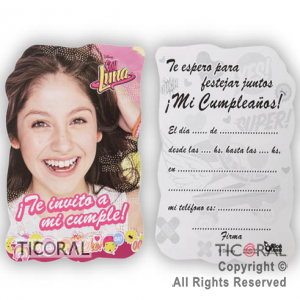 SOY LUNA INVITACION CHICA x 10